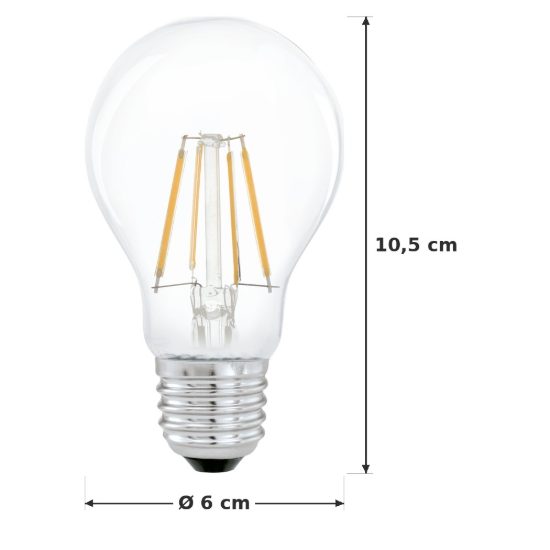 Eglo lampadina led e27 4w 2700k a goccia trasparente a filamento equivalente 32w confezione da 8 pezzi