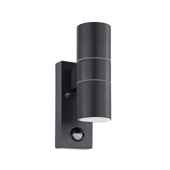 Eglo riga 5 lampada da parete per esterno cilindro antracite led 5,6w 3000k ip44 7cm con sensore di movimento