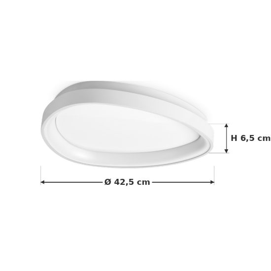 Ideal lux gemini plafoniera led 24w 2700k 42,5cm per camera da letto moderna bianca