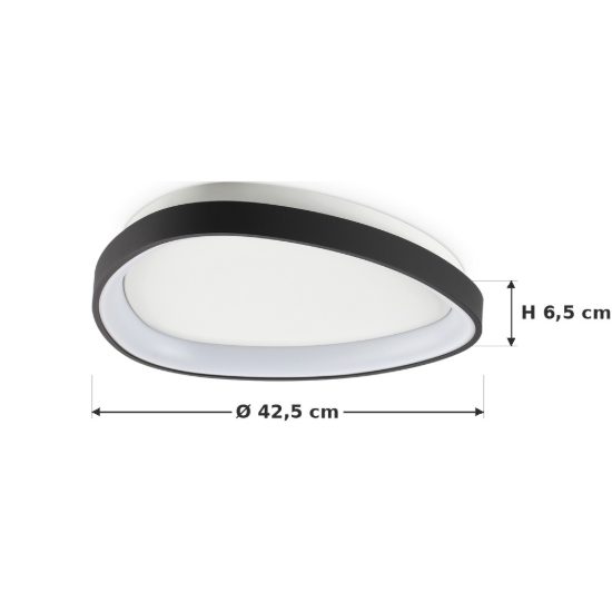 Ideal lux gemini plafoniera led 24w 2700k 42,5cm per camera da letto moderna nera