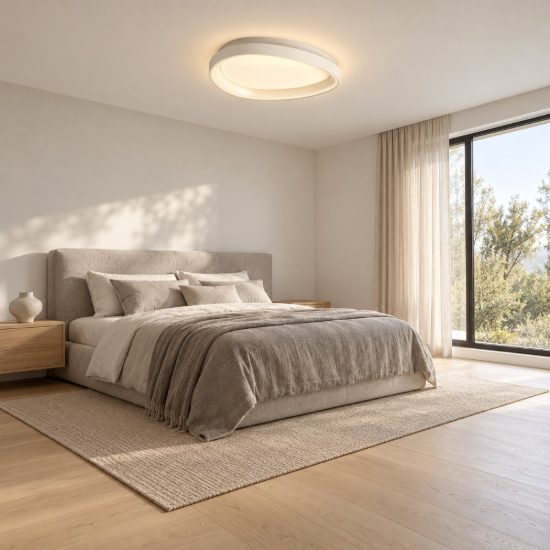 Ideal lux gemini plafoniera led 30w 2700k 61cm per soggiorno moderna bianca
