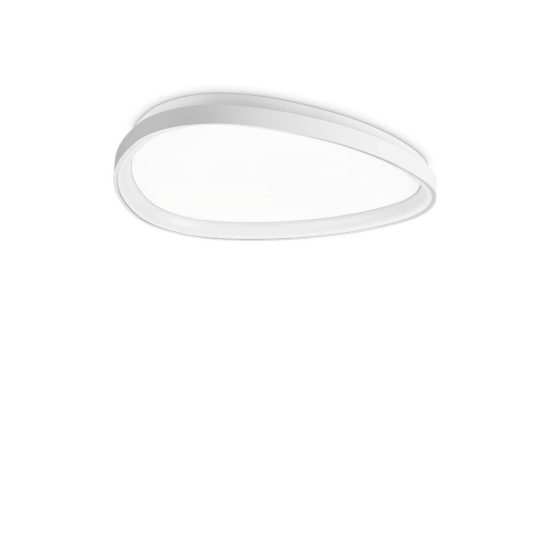 Ideal lux gemini plafoniera led 30w 2700k 61cm per soggiorno moderna bianca