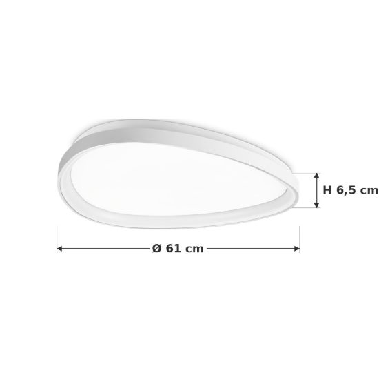 Ideal lux gemini plafoniera led 30w 2700k 61cm per soggiorno moderna bianca