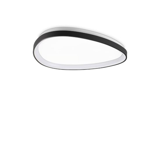 Ideal lux gemini plafoniera led 30w 2700k 61cm per soggiorno moderna nera