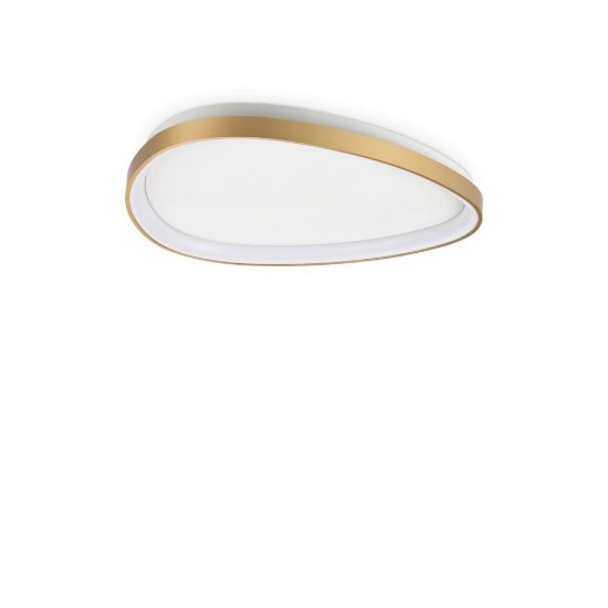 Ideal lux gemini plafoniera led 30w 2700k 61cm per soggiorno moderna ottone