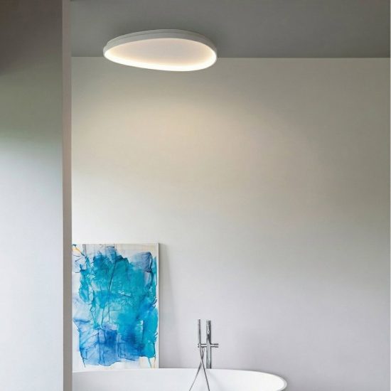 Ideal lux gemini plafoniera led 42w 2700k 81cm per soggiorno moderna bianca