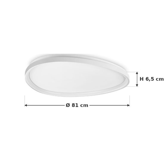Ideal lux gemini plafoniera led 42w 2700k 81cm per soggiorno moderna bianca
