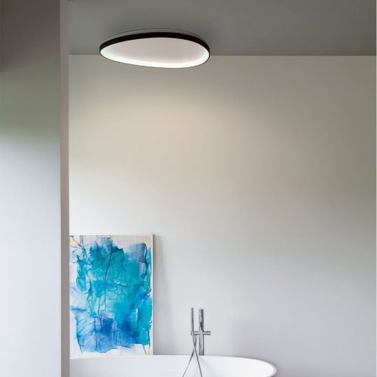 Ideal lux gemini plafoniera led 42w 2700k 81cm per soggiorno moderna nera