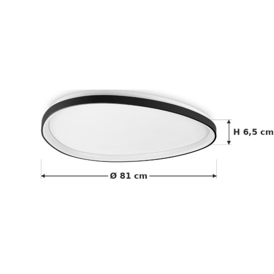 Ideal lux gemini plafoniera led 42w 2700k 81cm per soggiorno moderna nera