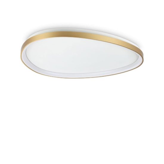 Ideal lux gemini plafoniera led 42w 2700k 81cm per soggiorno moderna ottone
