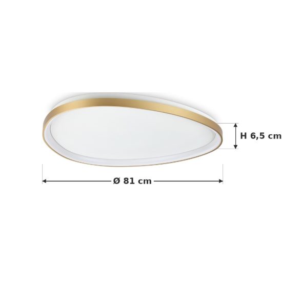 Ideal lux gemini plafoniera led 42w 2700k 81cm per soggiorno moderna ottone