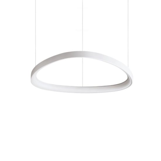 Ideal lux gemini lampadario a sospensione led 47w 2700k 61cm per sala da pranzo moderno bianco