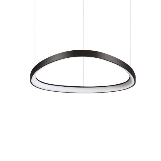 Ideal lux gemini lampadario a sospensione led 47w 2700k 61cm per sala da pranzo moderno nero