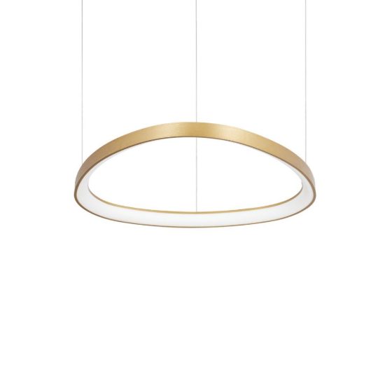 Ideal lux gemini lampadario a sospensione led 47w 2700k 61cm per sala da pranzo moderno ottone