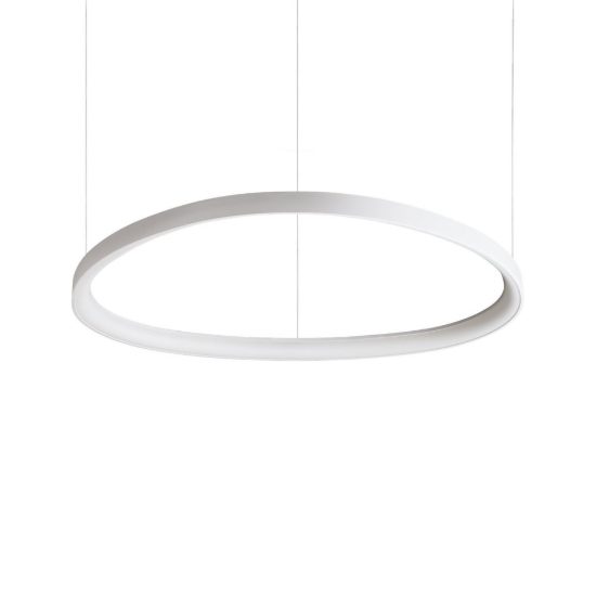 Ideal lux gemini lampadario a sospensione led 56w 2700k 81cm per sala da pranzo moderno bianco