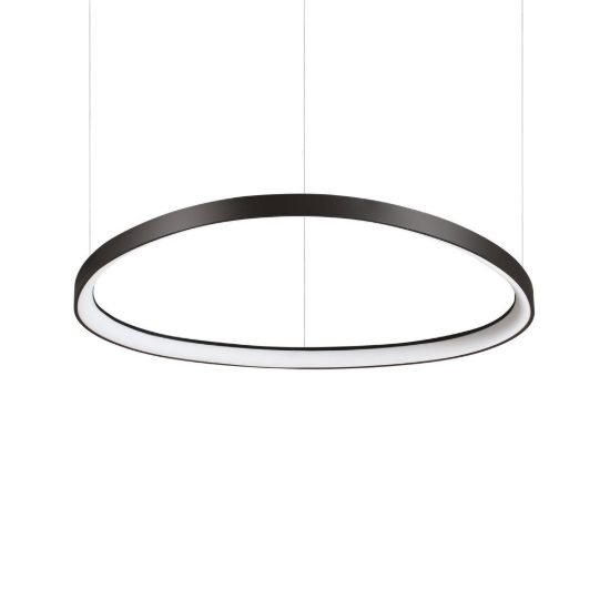 Ideal lux gemini lampadario a sospensione led 56w 2700k 81cm per sala da pranzo moderno nero