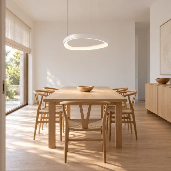 Ideal lux gemini lampadario a sospensione led 78w 2700k 105cm per sala da pranzo moderno bianco