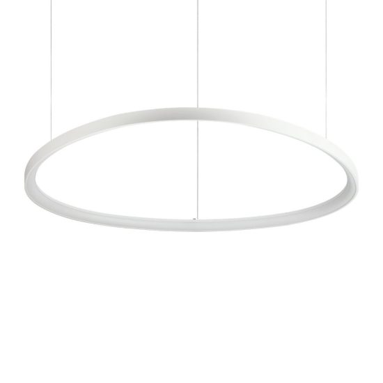 Ideal lux gemini lampadario a sospensione led 78w 2700k 105cm per sala da pranzo moderno bianco