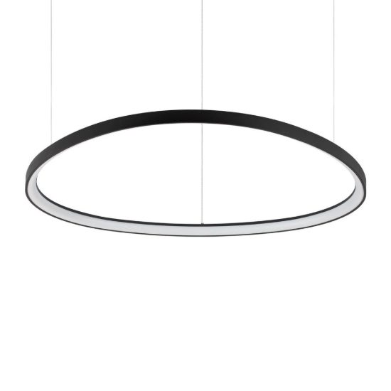 Ideal lux gemini lampadario a sospensione led 78w 2700k 105cm per sala da pranzo moderno nero