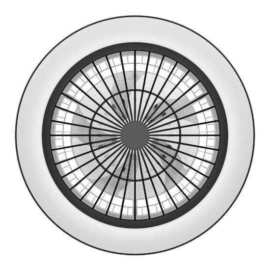Eglo sazan ventilatore nero a plafoniera led 37,8w cct 2700k 6500k 55cm con telecomando