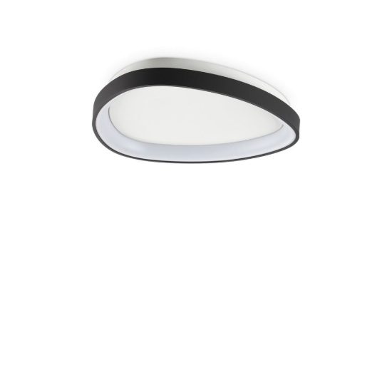 Ideal lux gemini plafoniera led 24w 4000k 42,5cm per camera da letto moderna nera