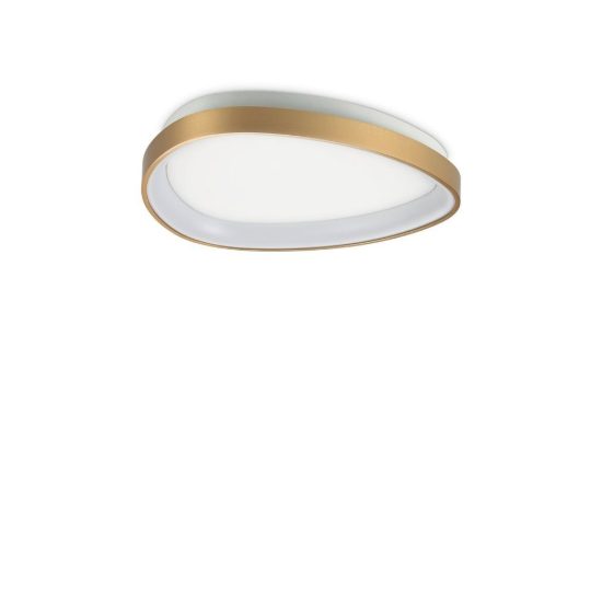 Ideal lux gemini plafoniera led 24w 4000k 42,5cm per camera da letto moderna ottone