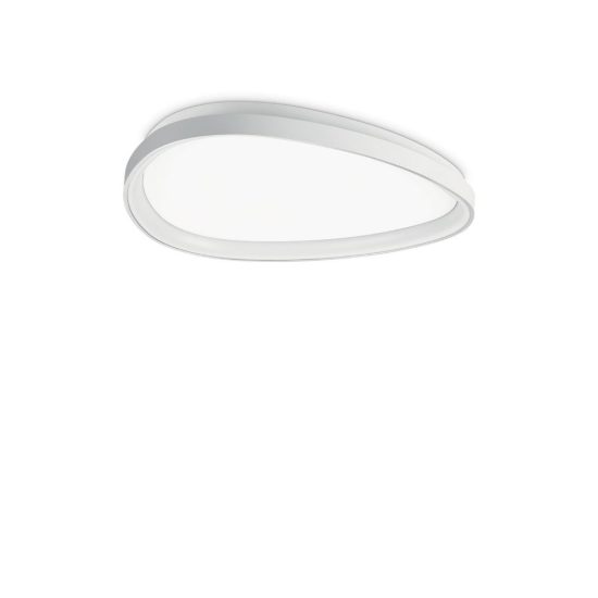 Ideal lux gemini plafoniera led 30w 4000k 61cm per soggiorno moderna bianca