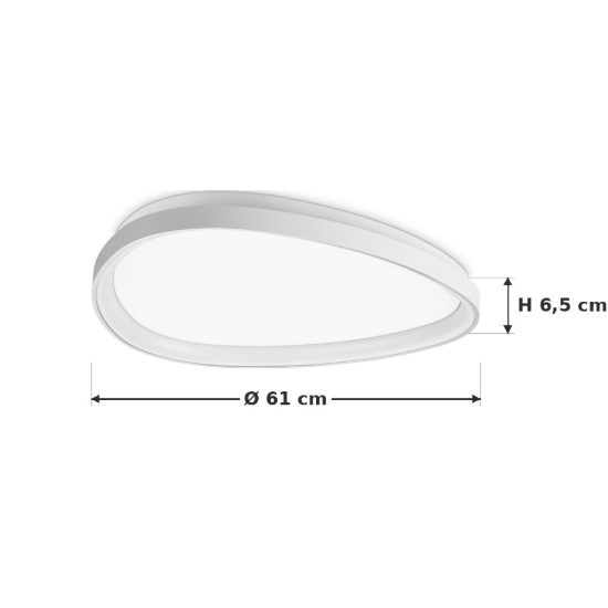 Ideal lux gemini plafoniera led 30w 4000k 61cm per soggiorno moderna bianca
