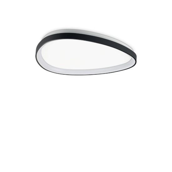 Ideal lux gemini plafoniera led 30w 4000k 61cm per soggiorno moderna nera