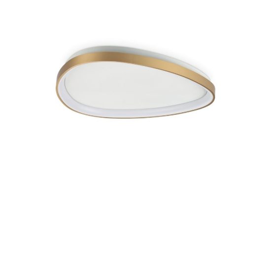 Ideal lux gemini plafoniera led 30w 4000k 61cm per soggiorno moderna ottone
