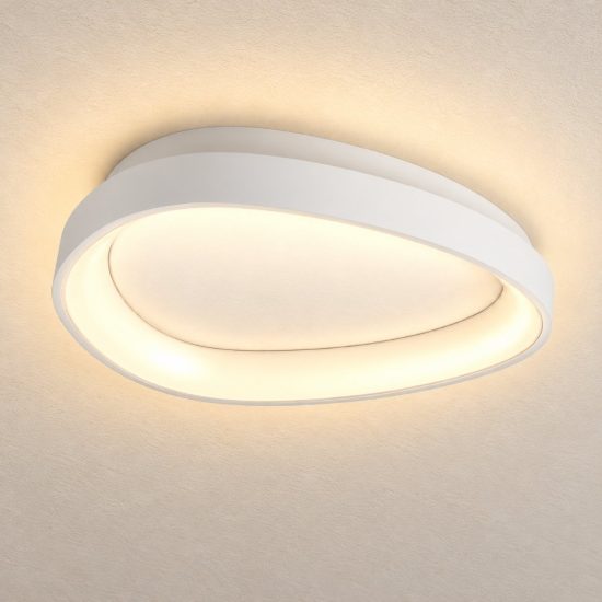 Ideal lux gemini plafoniera led 42w 4000k 81cm per soggiorno moderna bianca