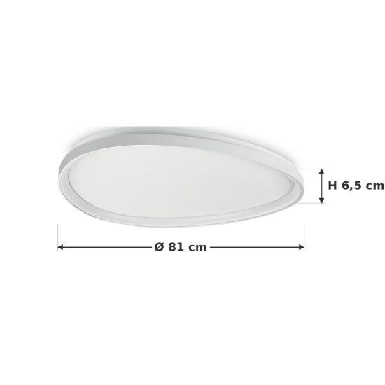 Ideal lux gemini plafoniera led 42w 4000k 81cm per soggiorno moderna bianca