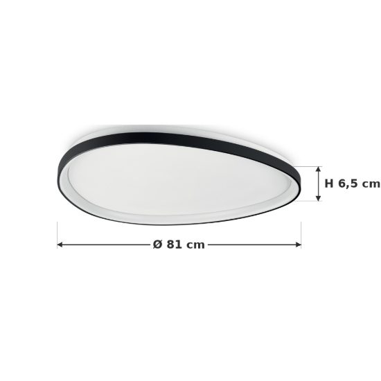 Ideal lux gemini plafoniera led 42w 4000k 81cm per soggiorno moderna nera