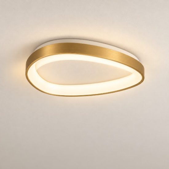 Ideal lux gemini plafoniera led 42w 4000k 81cm per soggiorno moderna ottone