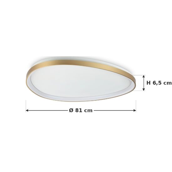Ideal lux gemini plafoniera led 42w 4000k 81cm per soggiorno moderna ottone