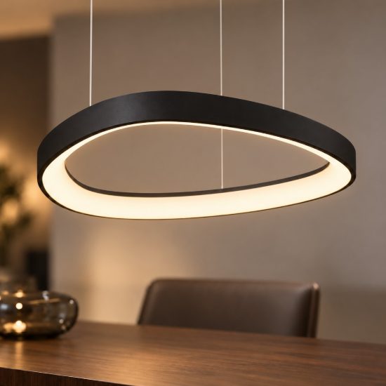 Ideal lux gemini lampadario a sospensione led 36w 4000k 42,5cm per sala da pranzo moderno nero