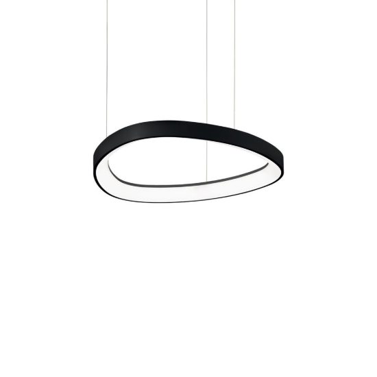 Ideal lux gemini lampadario a sospensione led 36w 4000k 42,5cm per sala da pranzo moderno nero