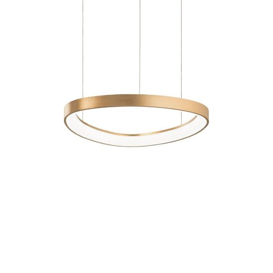 Ideal lux gemini lampadario a sospensione led 36w 4000k 42,5cm per sala da pranzo moderno ottone