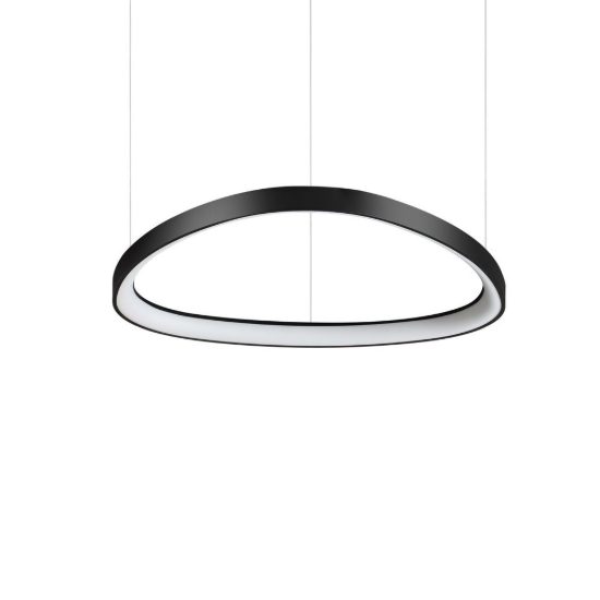 Ideal lux gemini lampadario a sospensione led 47w 4000k 61cm per sala da pranzo moderno nero