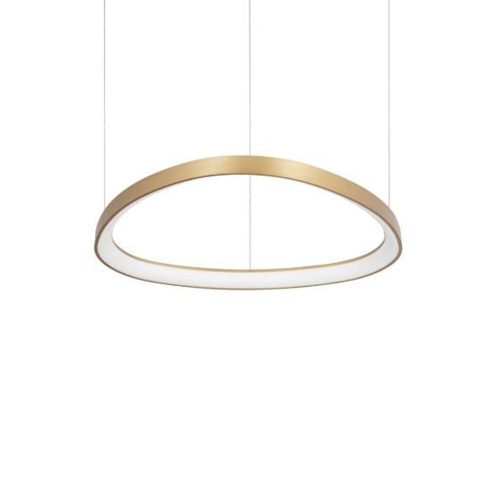 Ideal lux gemini lampadario a sospensione led 47w 4000k 61cm per sala da pranzo moderno ottone