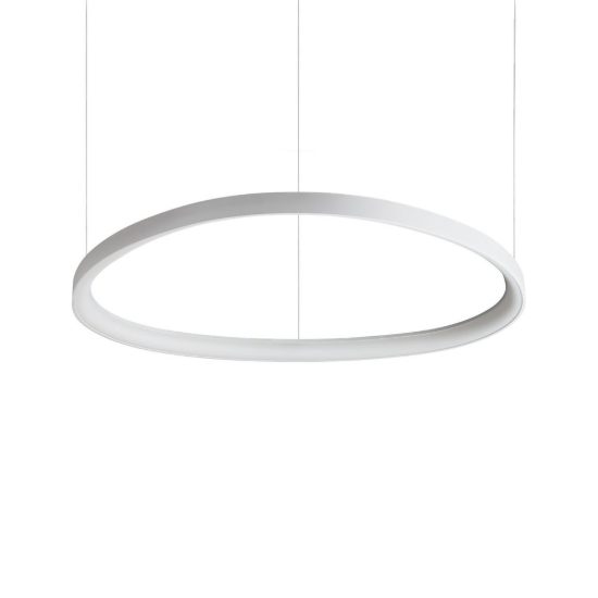 Ideal lux gemini lampadario a sospensione led 56w 4000k 81cm per sala da pranzo moderno bianco