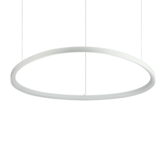 Ideal lux gemini lampadario a sospensione led 78w 4000k 105cm per sala da pranzo moderno bianco