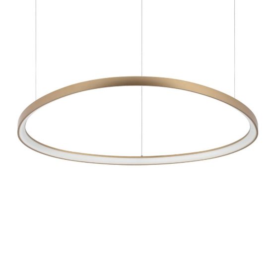 Ideal lux gemini lampadario a sospensione led 78w 4000k 105cm per sala da pranzo moderno ottone