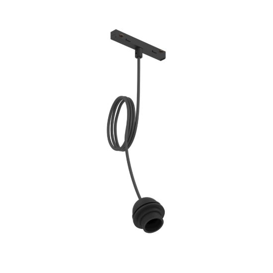 Eglo easyt e27 adapter lampada a sospensione per binario senza paralume 5,8cm moderna nera