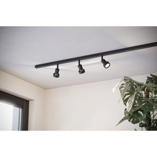 Eglo easyt spot ring faretto per binario gu10 5,5cm moderno cilindrico nero