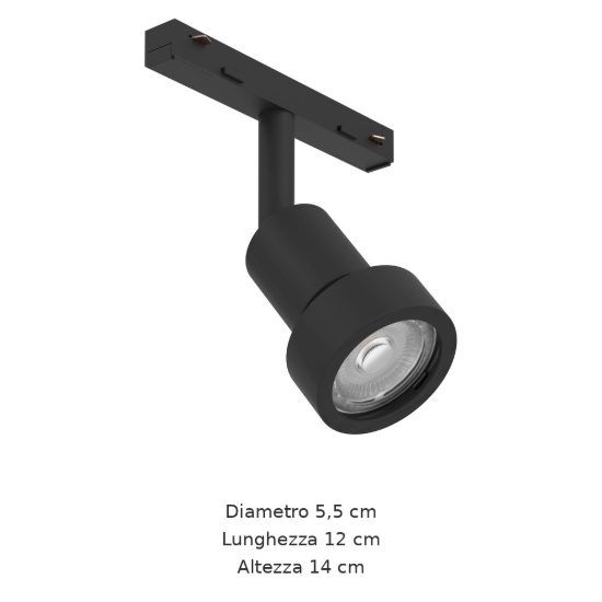 Eglo easyt spot ring faretto per binario gu10 5,5cm moderno cilindrico nero