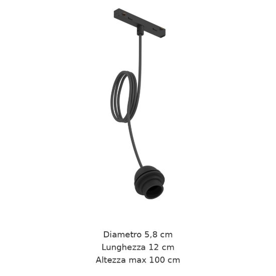 Eglo easyt e27 adapter lampada a sospensione per binario senza paralume 5,8cm moderna bianca