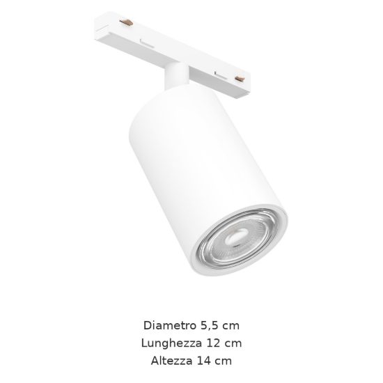 Eglo easyt spot tube faretto per binario gu10 5,5cm moderno cilindrico bianco