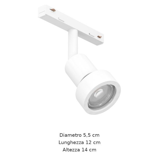 Eglo easyt spot ring faretto per binario gu10 5,5cm moderno cilindrico bianco