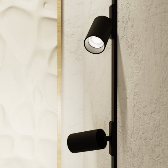 Eglo tplus slim spot faretto per binario led 6,6w cct 2700k 6500k 5,5cm moderno cilindrico nero